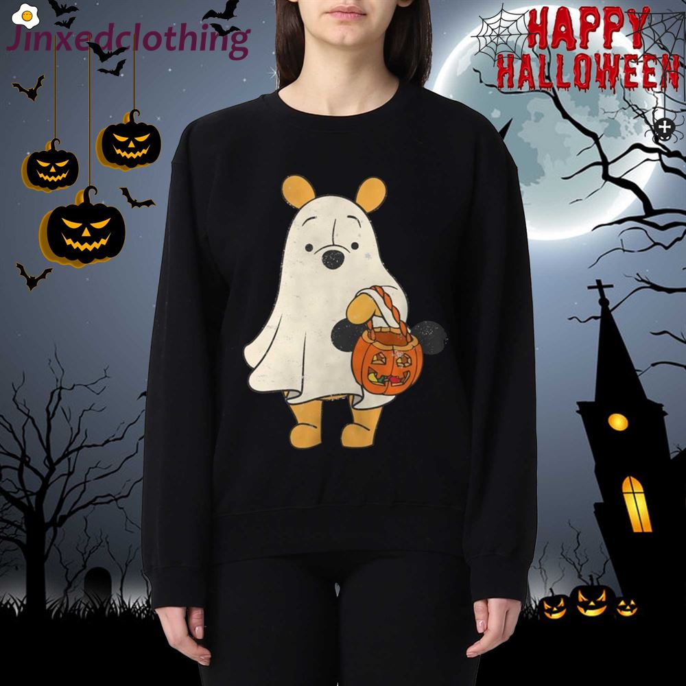 Retro Pooh Ghost Halloween Shirt Disney Spooky Season Shirt Mickey Not So Scary Halloween Party 